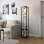 Wooden Display Shelf Lamp for Bedroom and Living Room