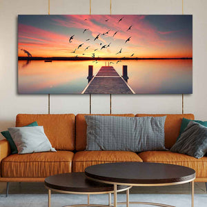 Wooden Jetty in Sunset Canvas wall Painting