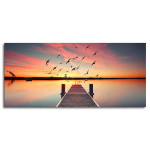 Wooden Jetty in Sunset Canvas wall Painting