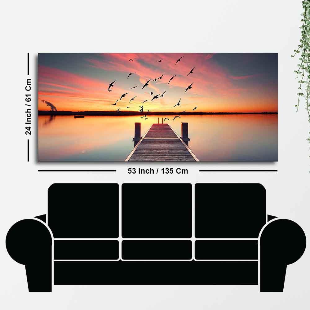 Wooden Jetty in Sunset Canvas wall Painting