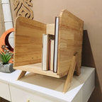 Wooden Magazine & Book Holder for Desk Storage