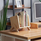 Wooden Magazine & Book Holder for Desk Storage