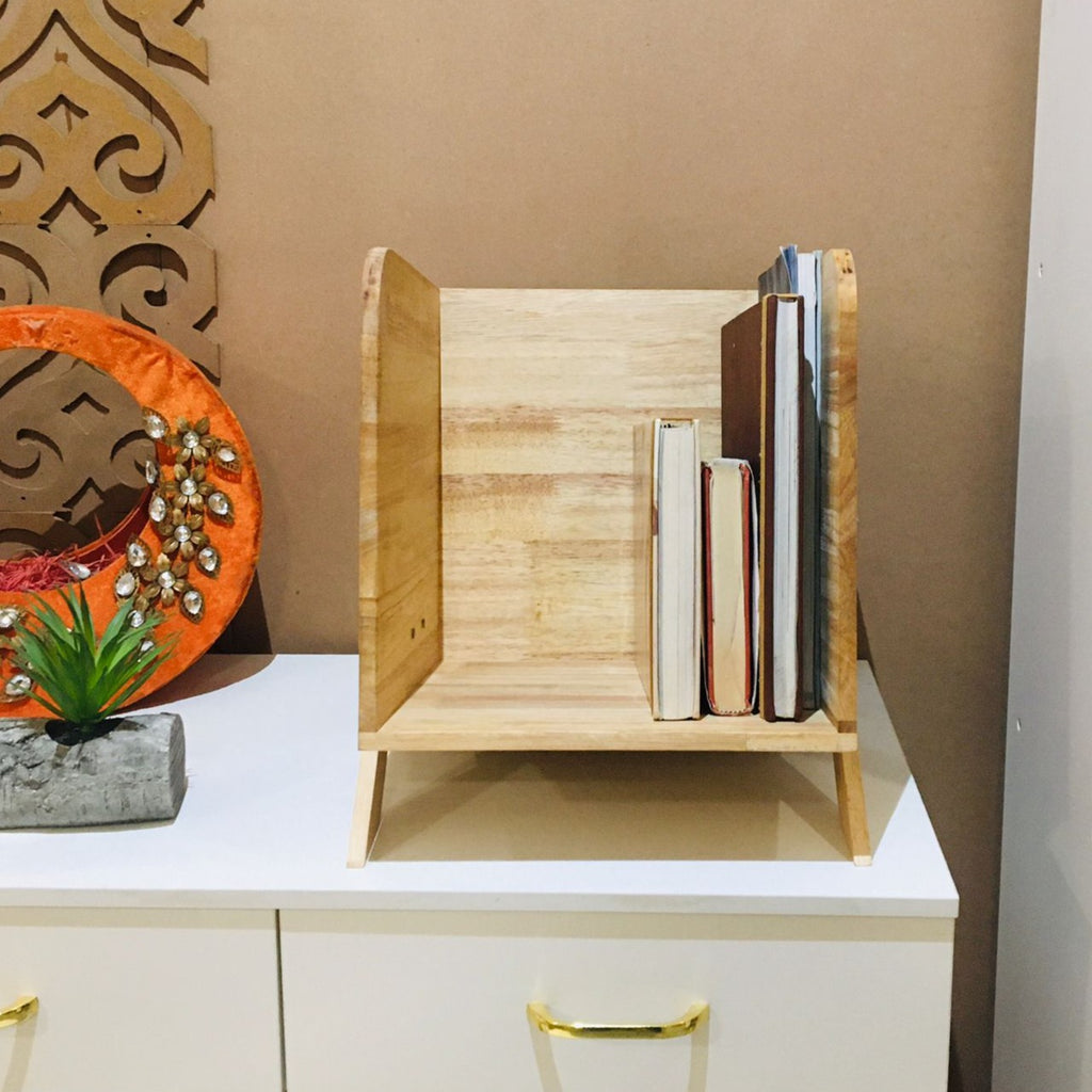 Wooden Magazine & Book Holder for Desk Storage