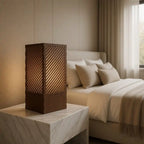 Wooden Night Light Modern Look Lining Pattern Table Lamp For Home Decor | Living Room