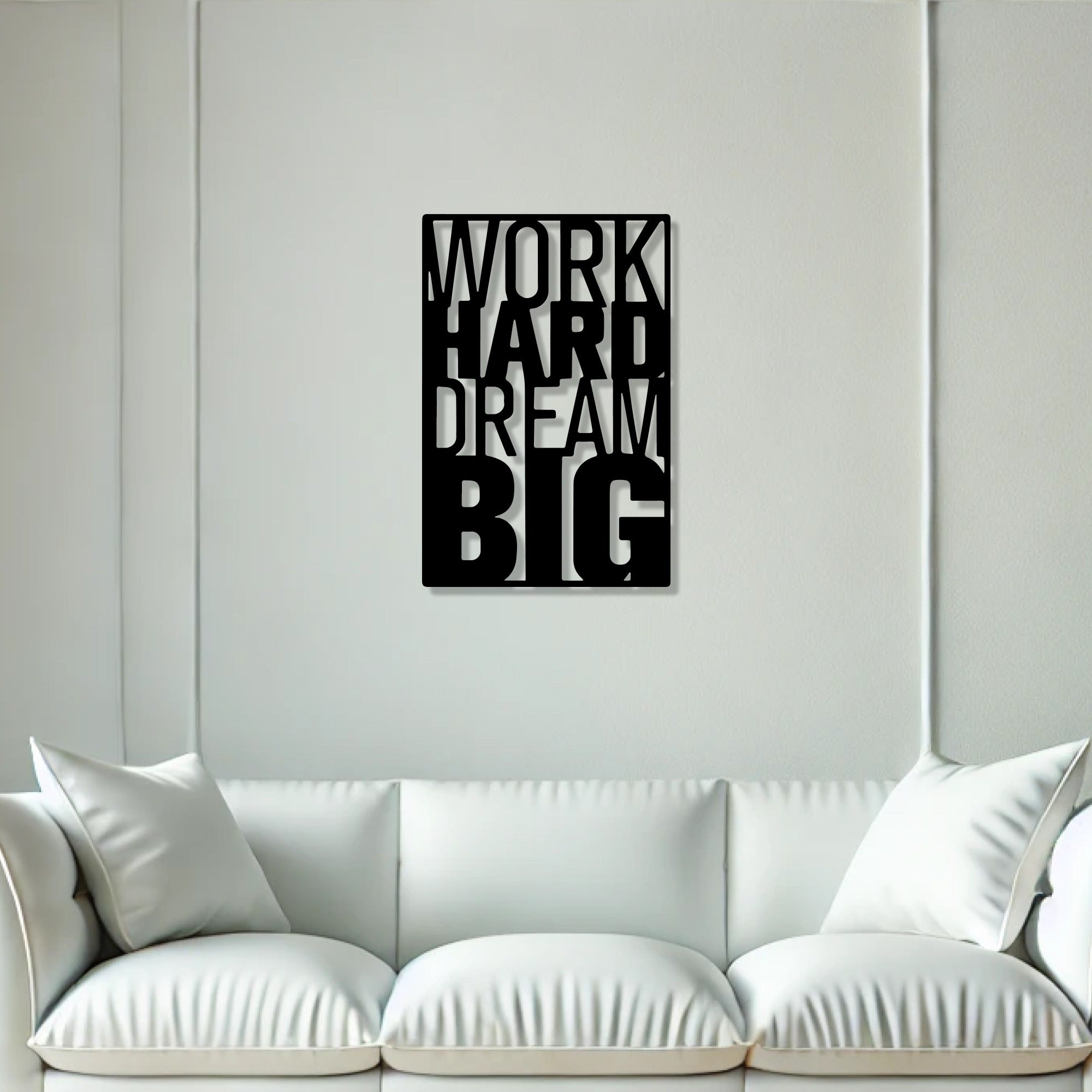 Work Hard Dream Big Metal Art Office Wall Decor