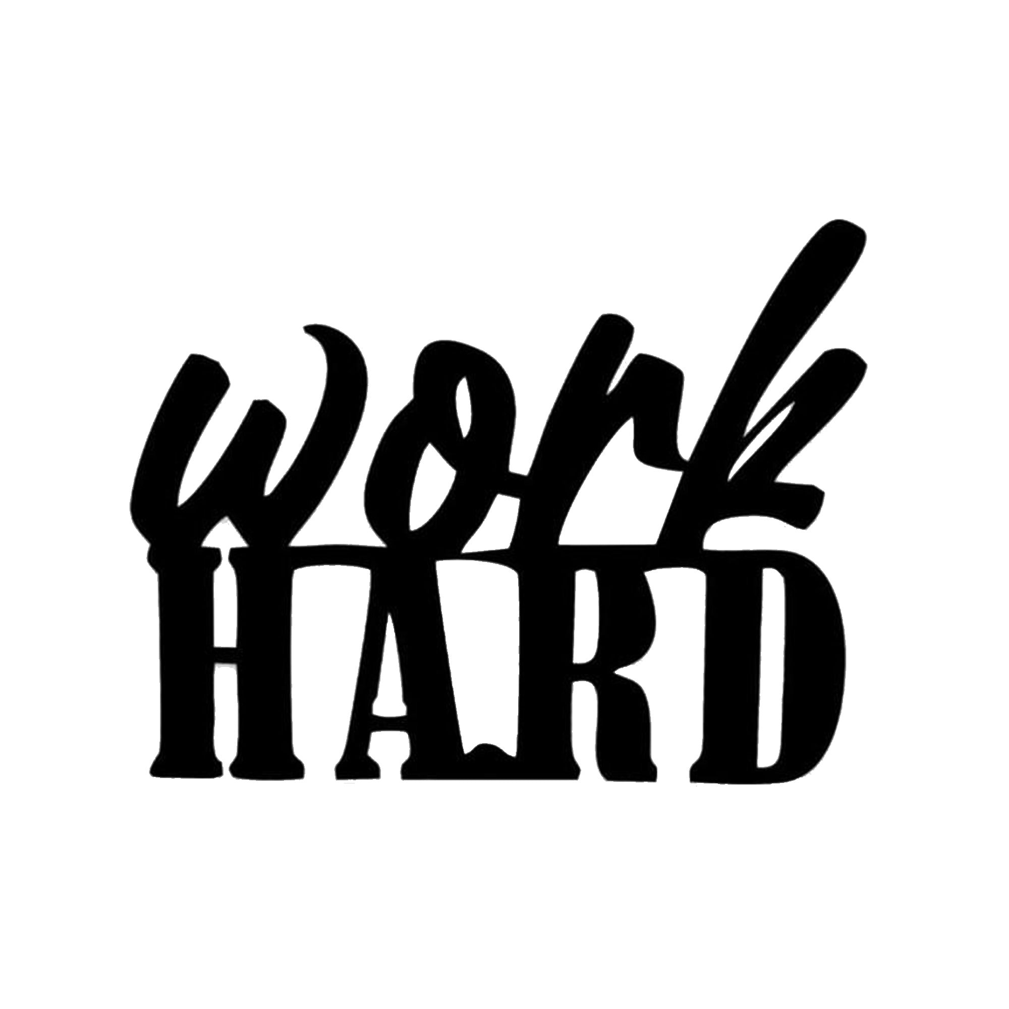 Work Hard Text Design Metal Art Wall Decor