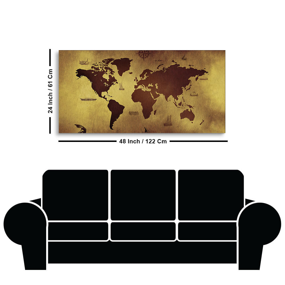 World Map Premium Canvas Wall Painting