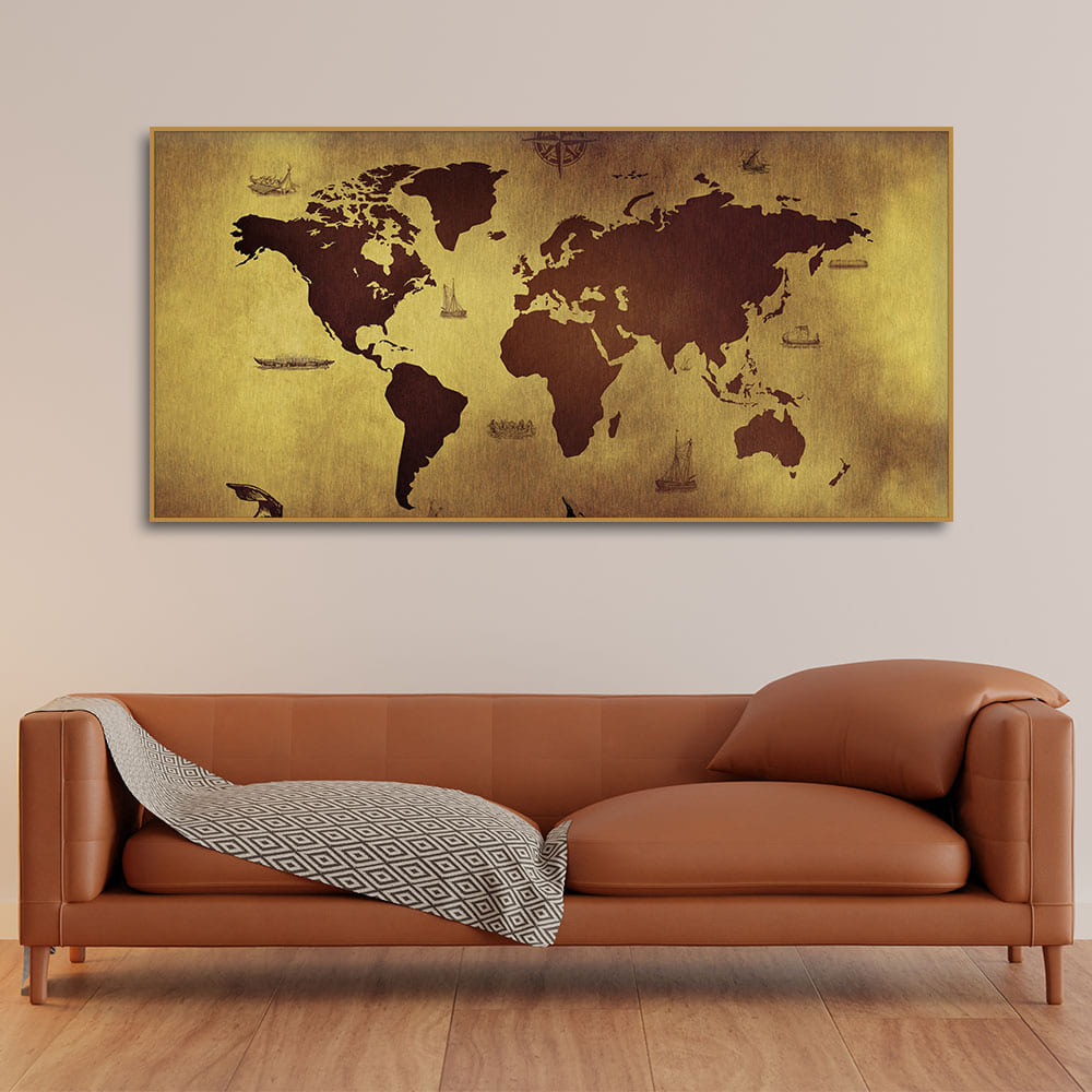 World Map Premium Canvas Wall Painting