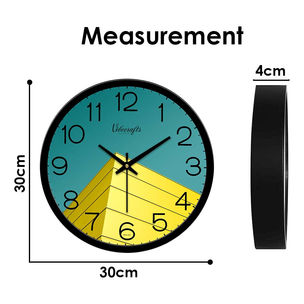 Yellow Building Corner Designer Wall Clock