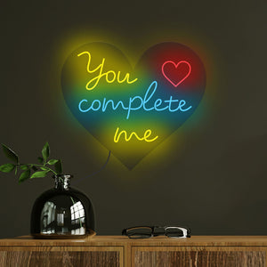 You Complete Me Text for Love Couples Neon Sign LED Light