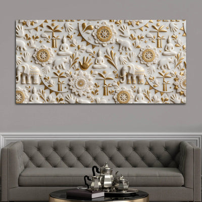 Zen Buddha and Elephant 3D Canvas Wall Painting