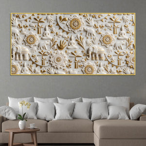 Zen Buddha and Elephant 3D Canvas Wall Painting