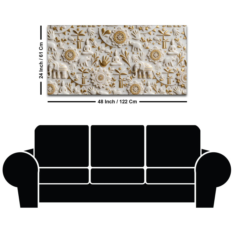 Zen Buddha and Elephant 3D Canvas Wall Painting