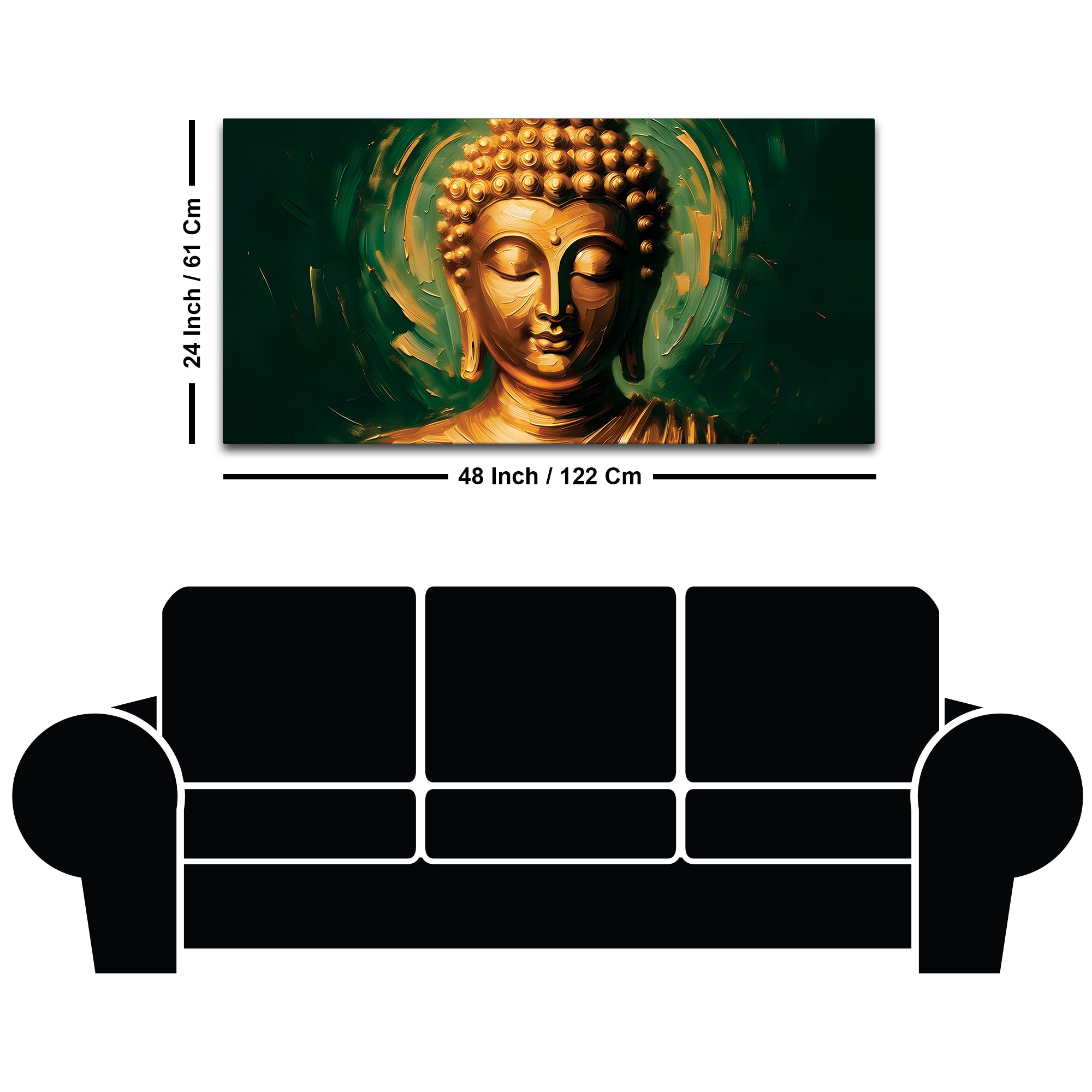Zen Buddha Lotus Canvas Painting – Elegant Home Wall Decor
