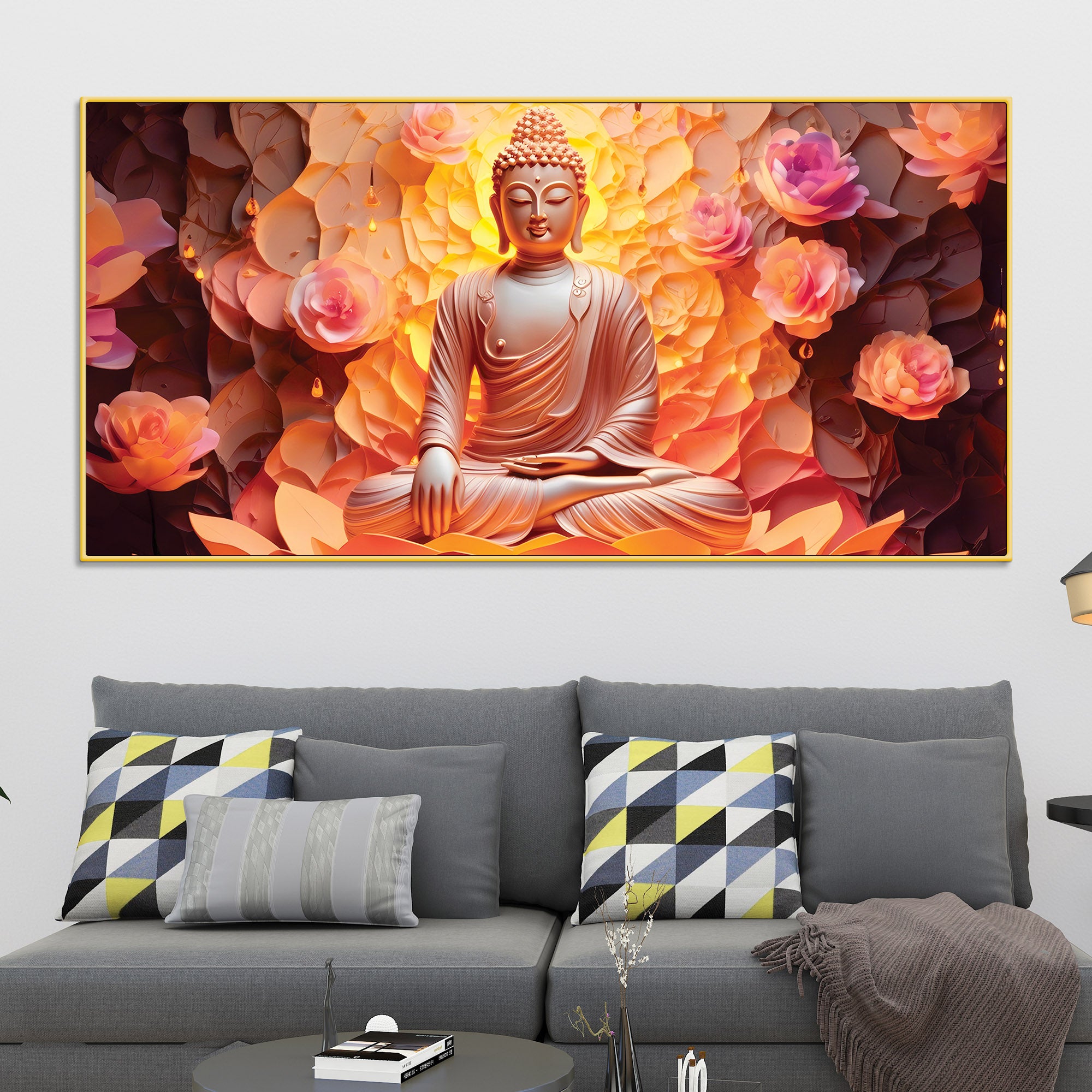Zen Buddha Meditation Painting for Calm Interiors
