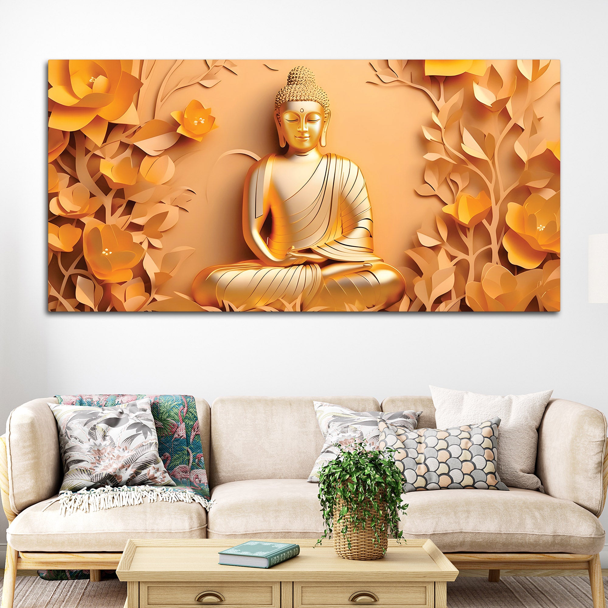 Zen Buddha Painting for Calm Living Spaces