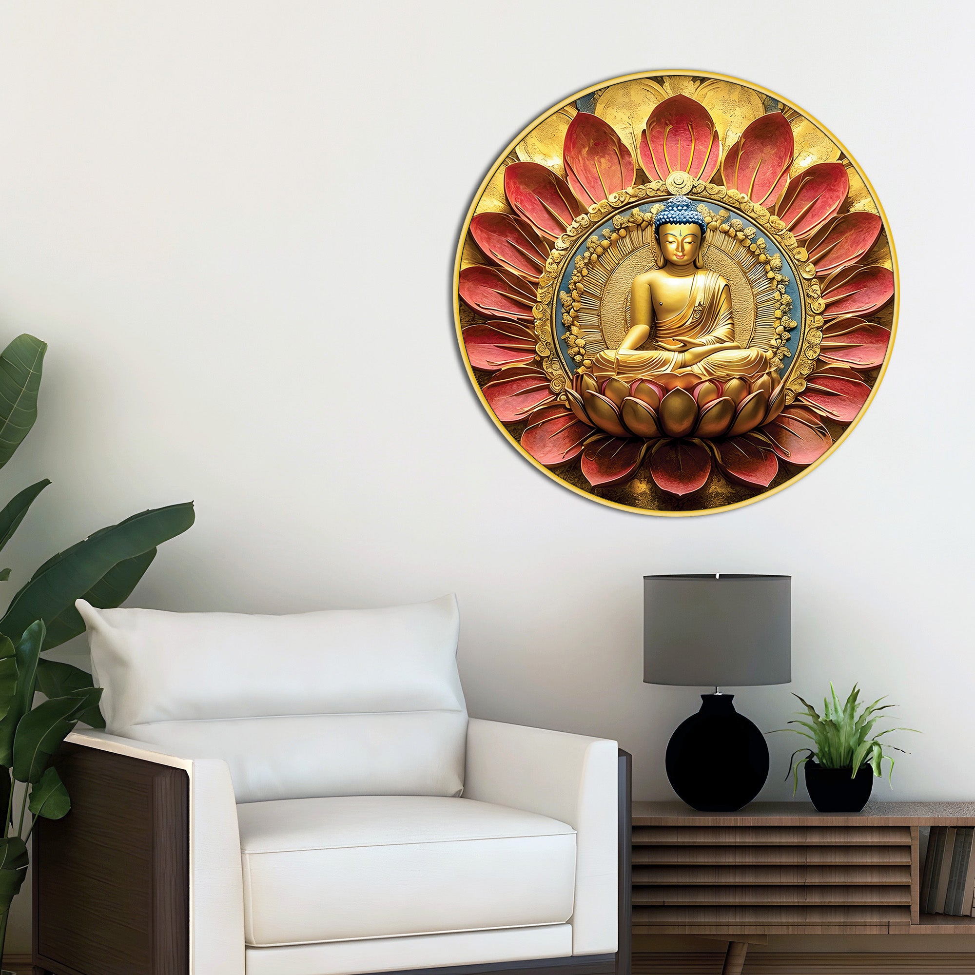 zen-buddha-round-canvas-painting