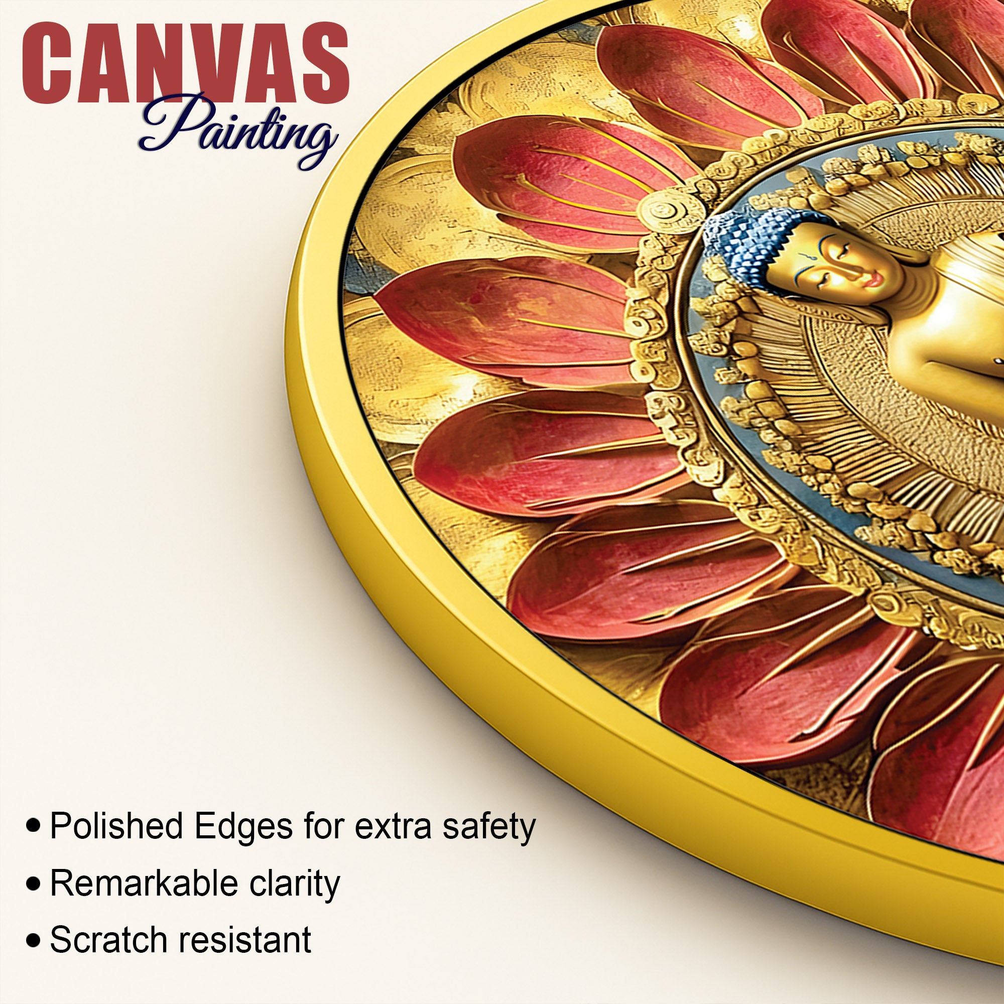 Zen Buddha Round Canvas Painting