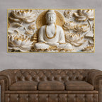 Zen Buddha with Lotus Blossoms 3D Canvas Wall Painting