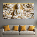 Zen Buddha with Lotus Blossoms 3D Canvas Wall Painting