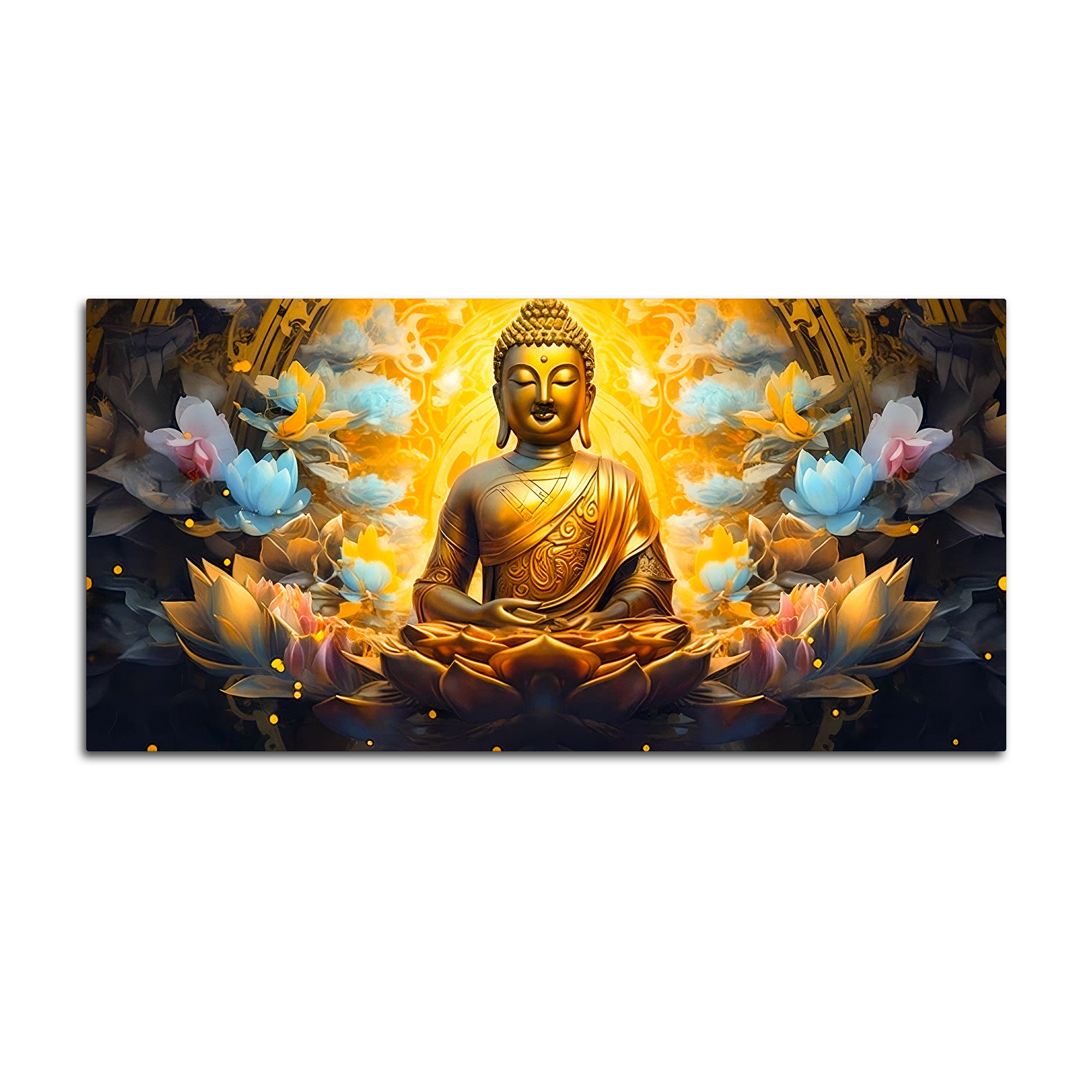 Zen Inspired Lord Buddha Canvas Painting for Wall Decor