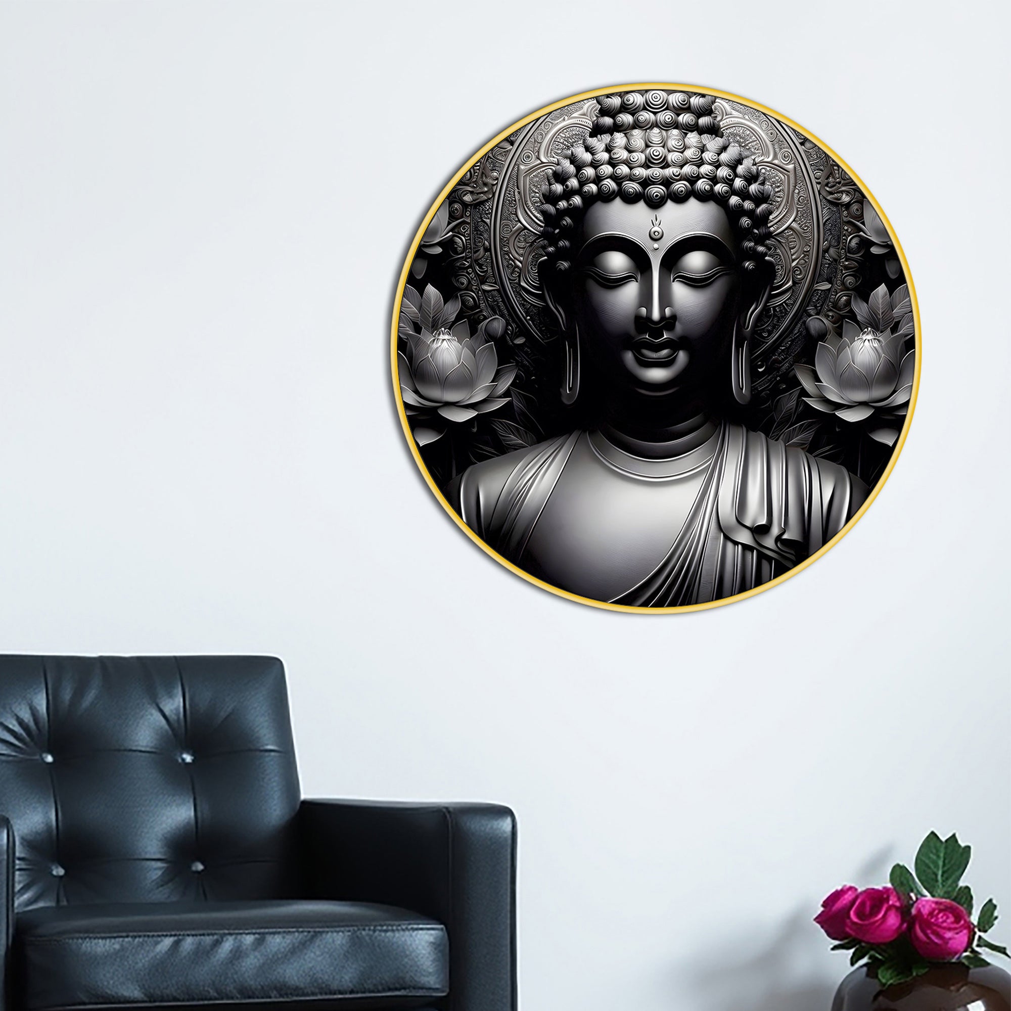 zen-style-buddha-round-wall-art-painting