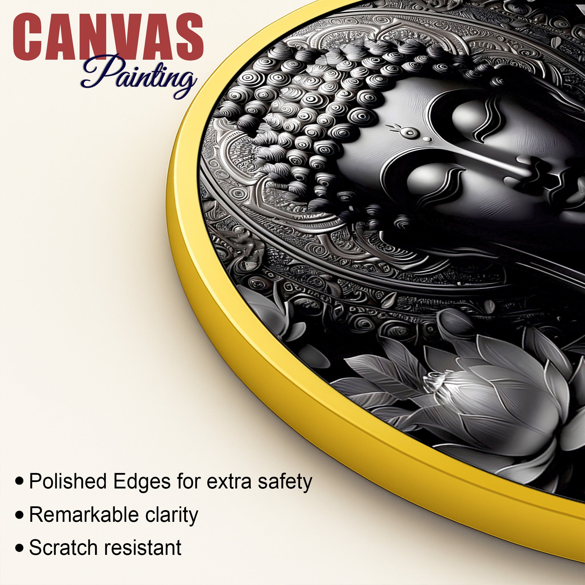 Zen Style Buddha Round Wall Art Painting