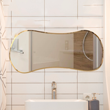 Scandinavian Frameless Beveled Asymmetrical Shape Bathroom Mirror