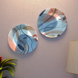 Abstract Art Ceramic Wall Hanging Plates of Two Pieces