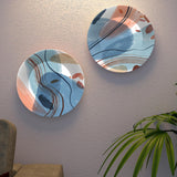 Abstract Art Ceramic Wall Hanging Plates of Two Pieces