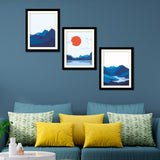 Abstract Mountain Landcape Wall Frame Set of Three
