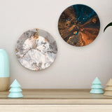 Abstract Paint Texture Ceramic Wall Hanging Plates of Two Pieces