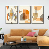 Abstract Shapes Floating Canvas Wall Painting Set of Three