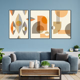 Abstract Shapes Floating Canvas Wall Painting Set of Three