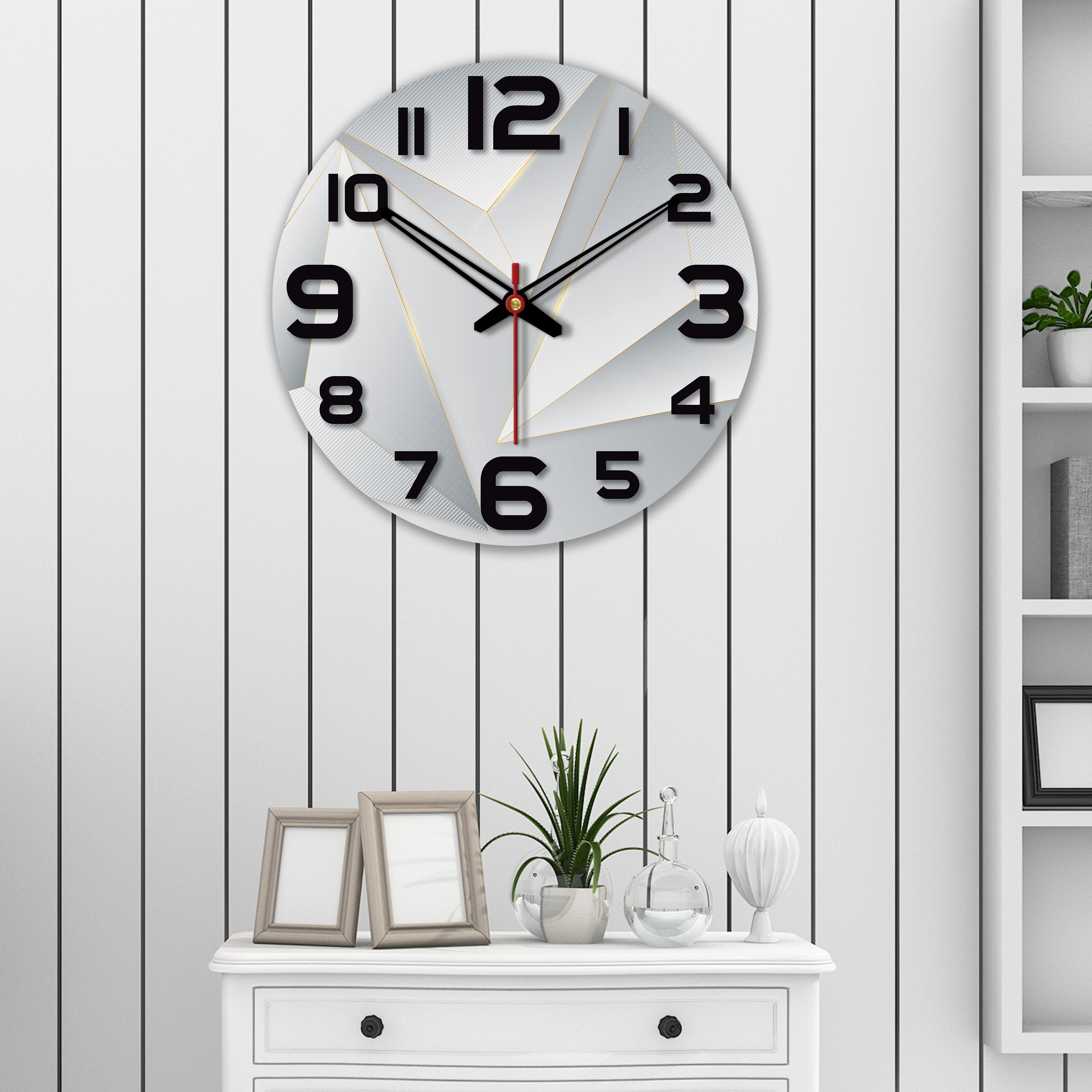Abstract Shapes Wooden Wall Clock