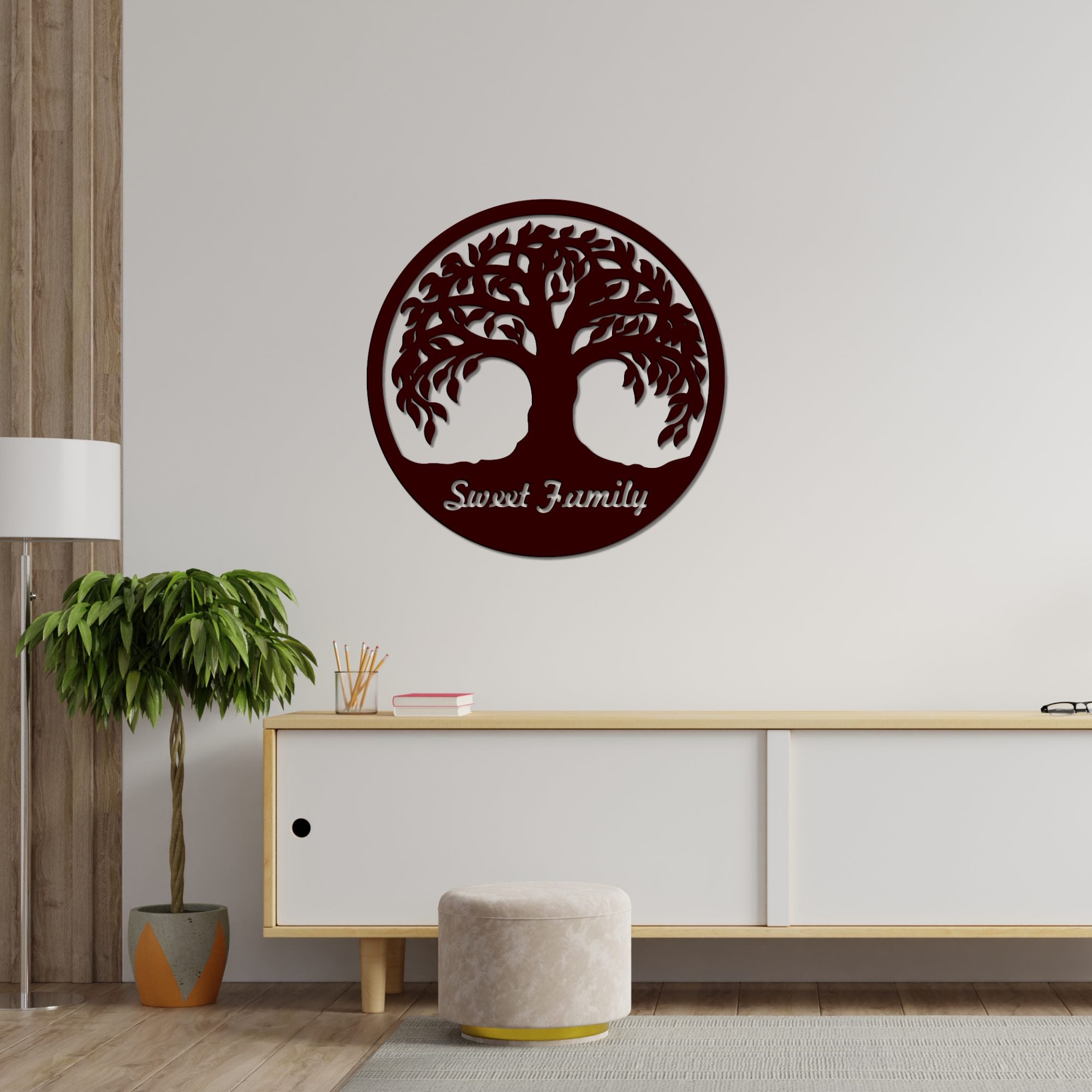 Amazing Tree Design in Circle Premium Wooden Wall Hanging