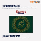 Auspicious Lord Ganesha Head Canvas Wall Painting of 4 Pieces