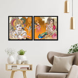 Bal Gopal Wall Painting of Two Pieces Floating Frame