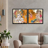 Bal Gopal Wall Painting of Two Pieces Floating Frame