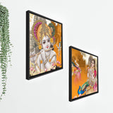 Bal Gopal Wall Painting of 2 Pieces Floating Frame