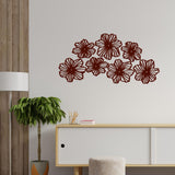 Beautiful Flowers Design Brown Wooden Wall Hanging
