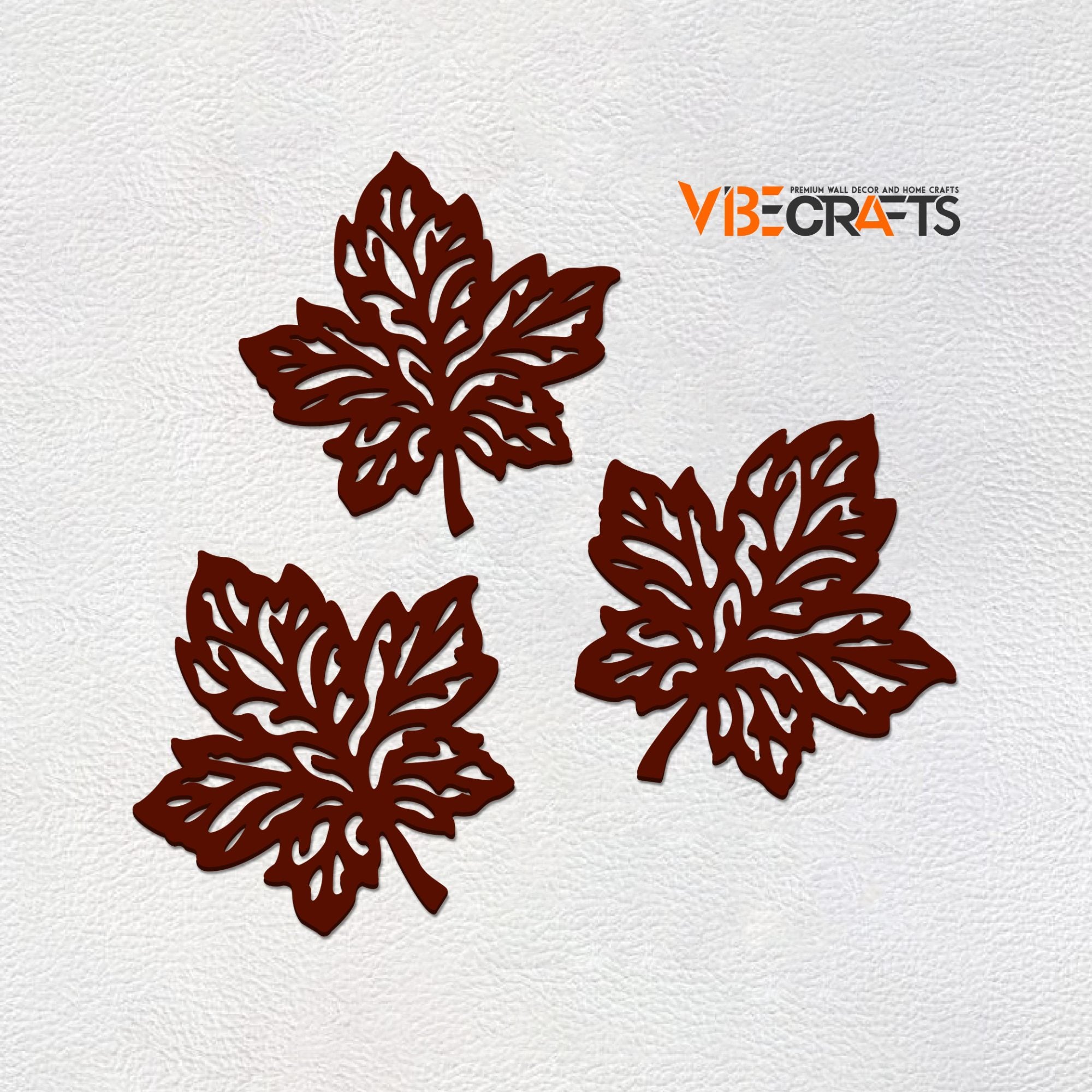 Beautiful Leaves in Brown Color Design Wooden Wall Hanging - Vibecrafts