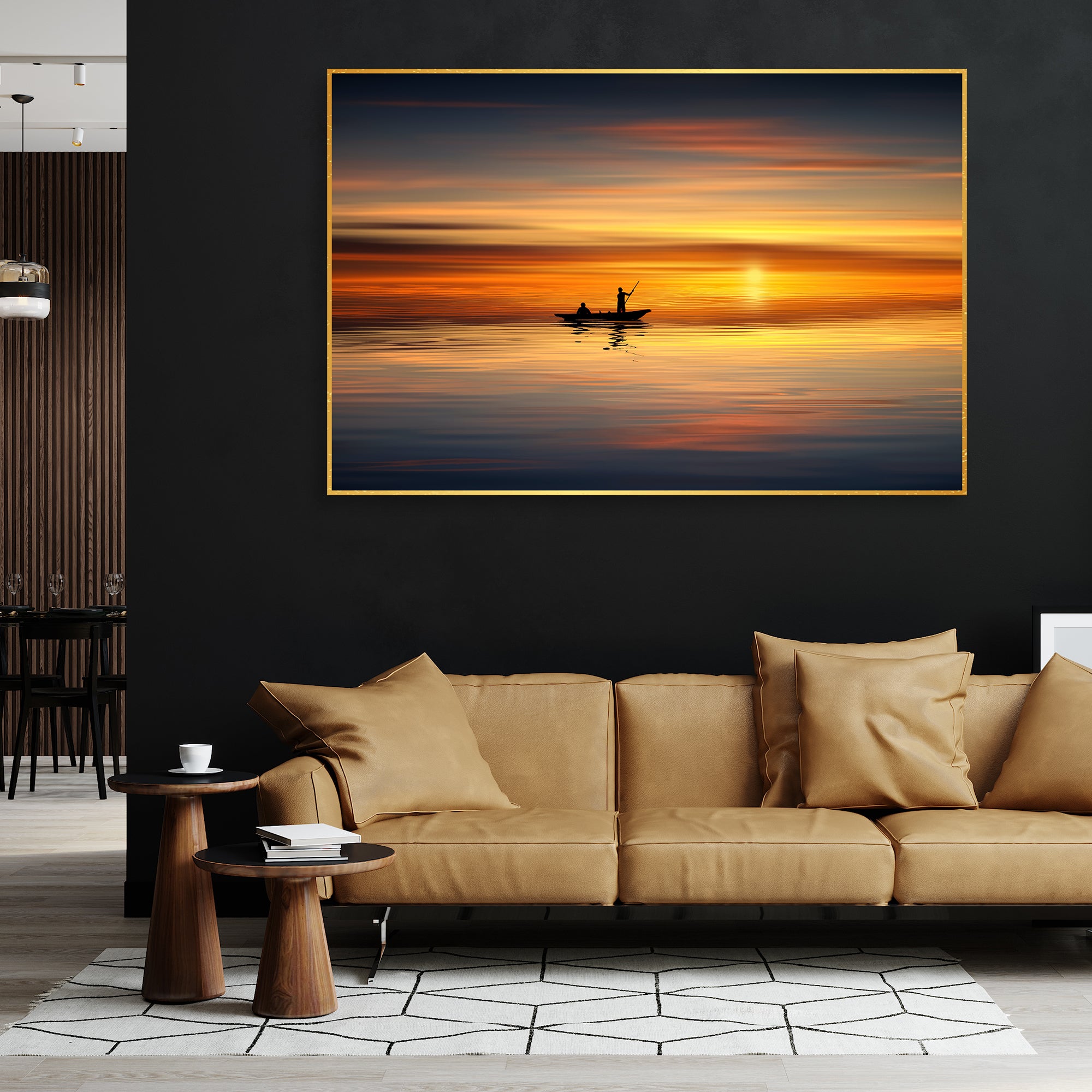 Beautiful Sunset Wall Painting Floating Canvas
