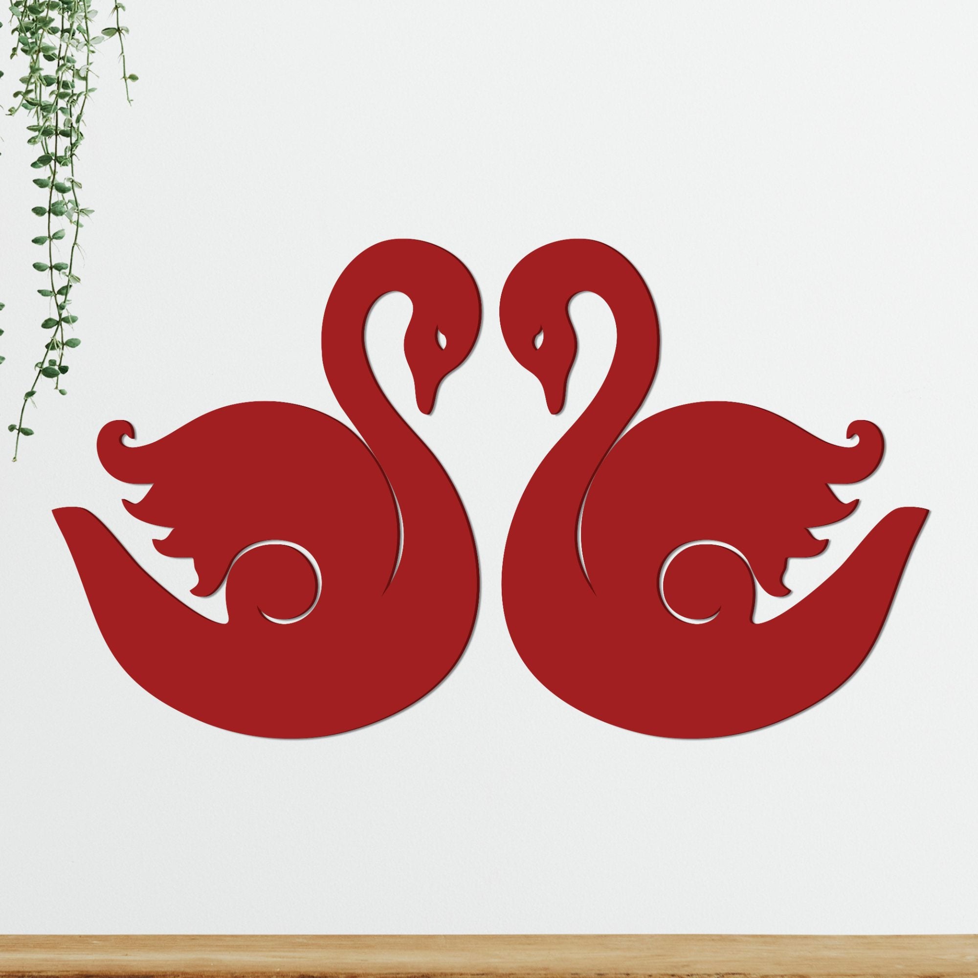 Beautiful Swans Premium Quality Wooden Wall Hanging
