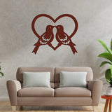 Beautiful Two Birds in Heart Design Premium Quality Wooden Wall Hanging