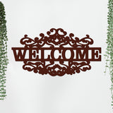Welcome in Mahogany Brown Color Design Wooden Wall Hanging