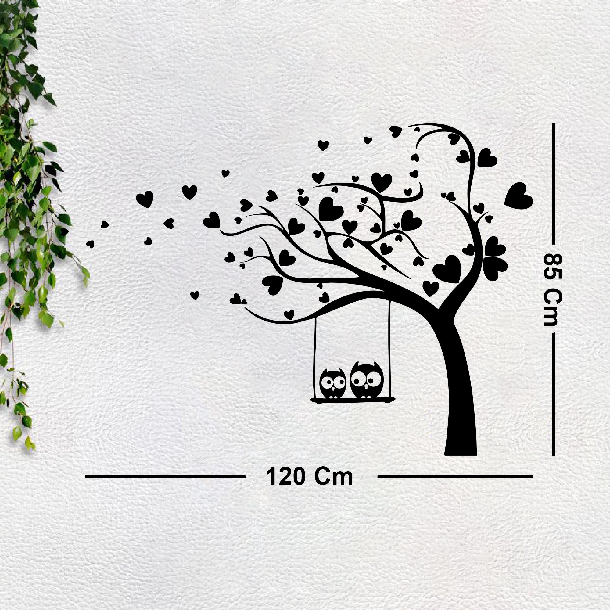 Cute Owls on Tree Premium Quality Wall Sticker