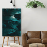 Dark Leaves Floating Canvas Wall Painting
