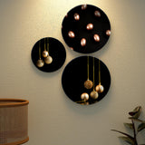 Decorative Christmas Balls Wall Plates Painting Set of Three