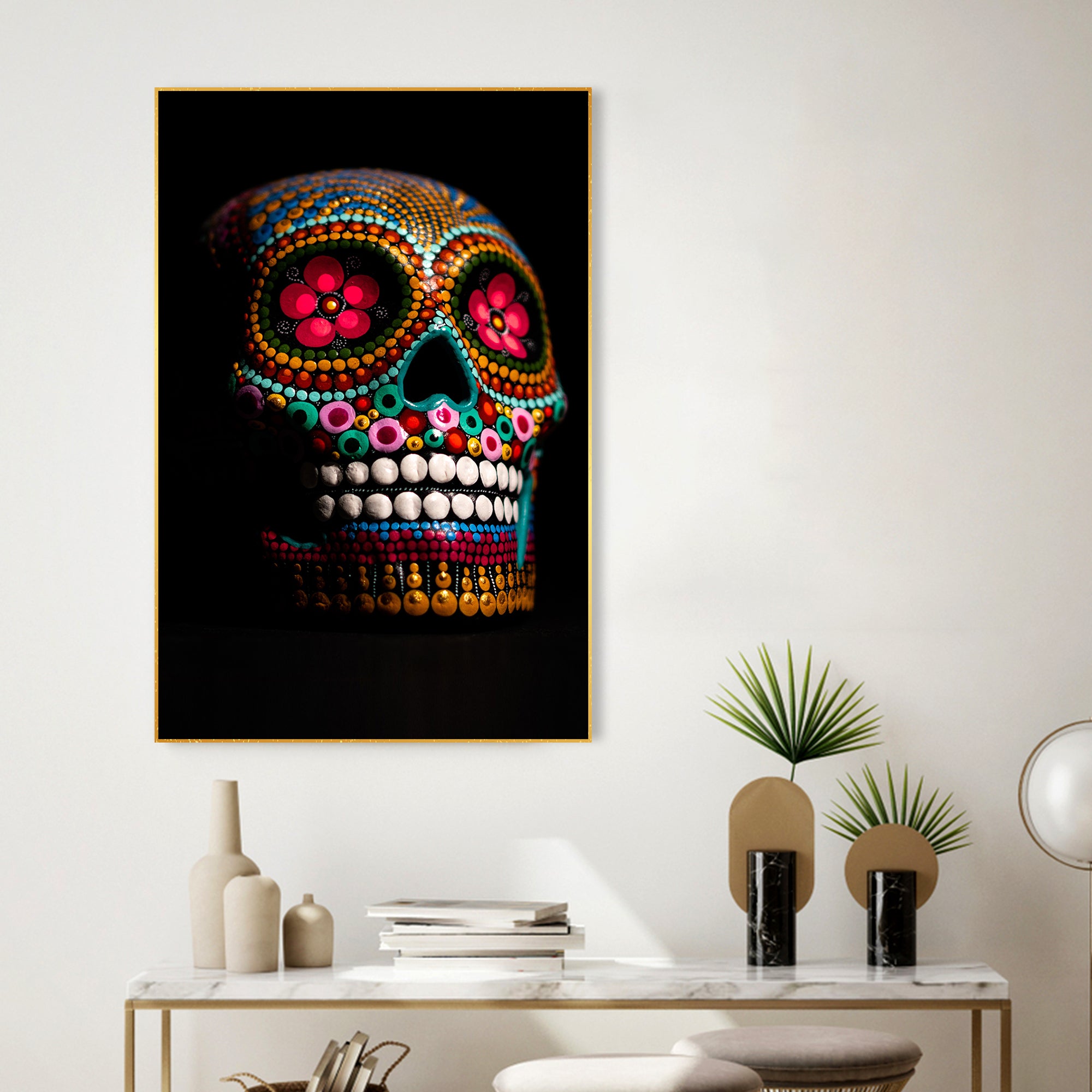 Decorative Skull Floating Canvas Wall Painting